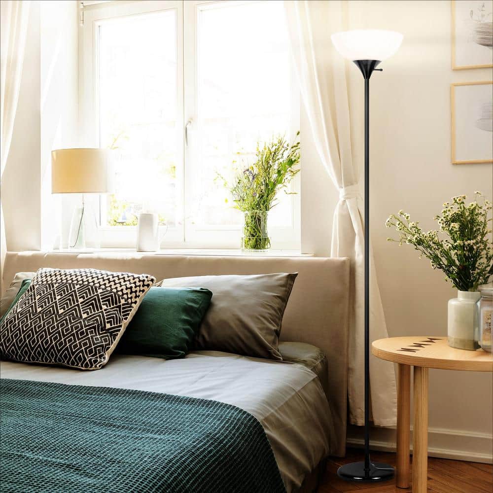 Classic Black 72" LED Torchiere Floor Lamp