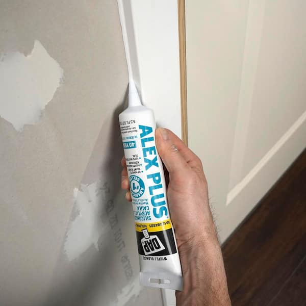 DAP Alex Plus 5.5 oz. White Acrylic Latex Caulk Plus Silicone (12