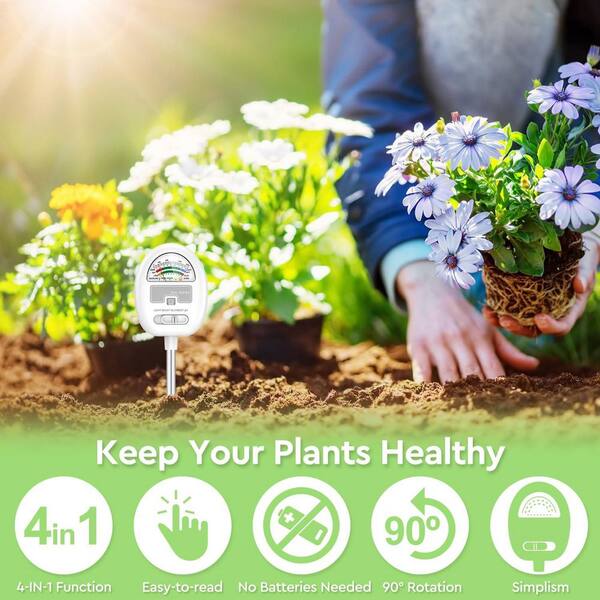 Kit Testeur De Sol 4en1 – Mesure PH, Azote, Phosphore, Potassium – Pour Jardin, Potager, Plantes En Pot – Facile Et Portable