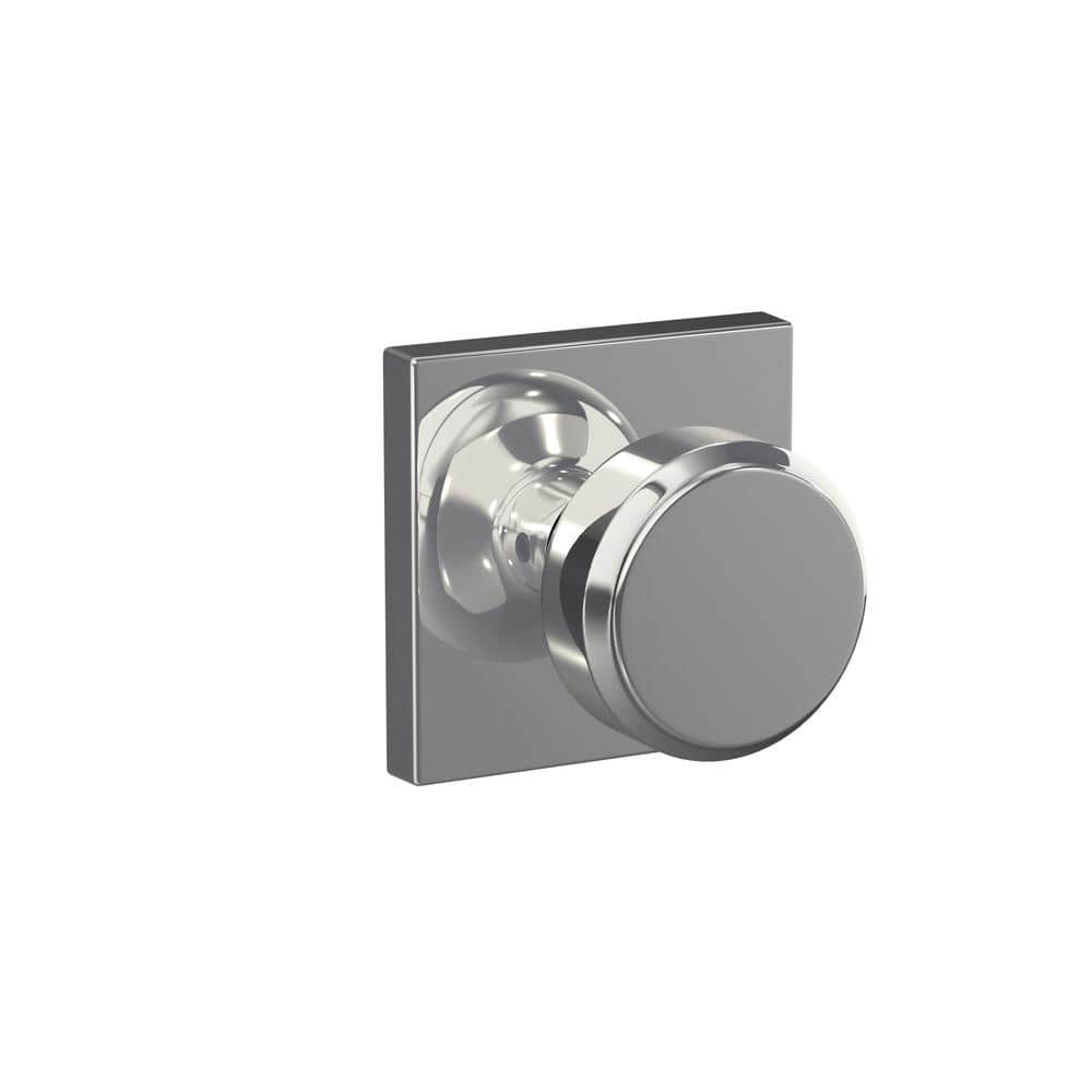 Schlage Custom Bowery Bright Chrome Collins Trim Combined Interior Door Knob Fc21 Bwe 625 Col The Home Depot