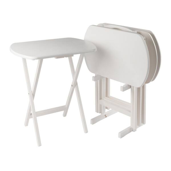 Winsome Wood Corbett 15.75 In White Oversized 5-Pc Snack/End Table