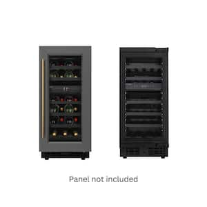 KoolMore Reserve 15 in. Under Counter Panel Ready Dual Zone Built-in Wine Cooler with Black Shelves 23 Bottle Capacity