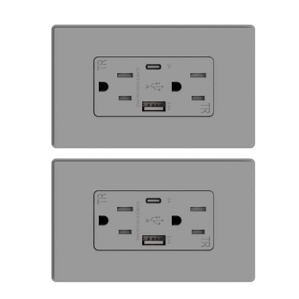 Mini Usb Outlets Adrinfly 15 Amp Tamper Resistant Duplex USB Charger Wall Outlet with ...