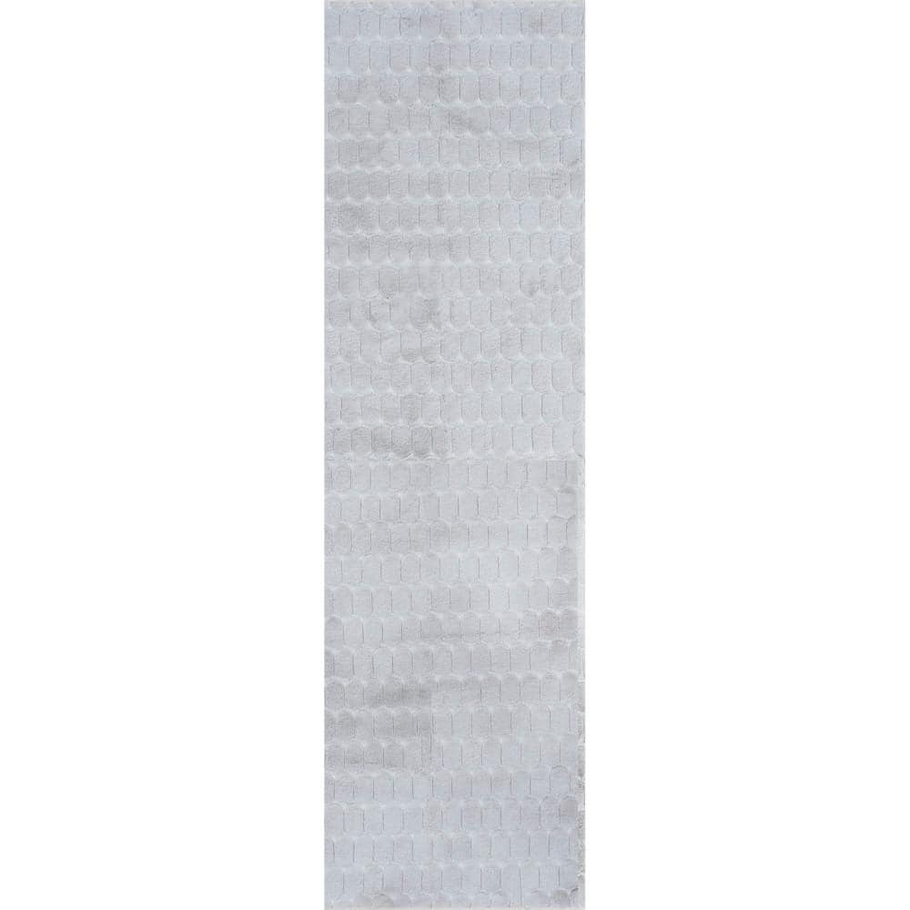 Nia Machine Washable Silver 2 ft. x 8 ft. Solid Runner Rug price history on PriceWatchPro