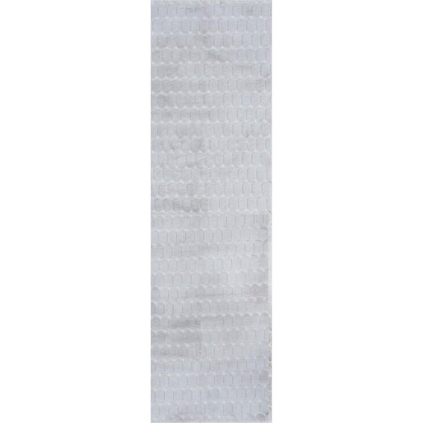 Nia Machine Washable Silver 2 ft. x 8 ft. Solid Runner Rug