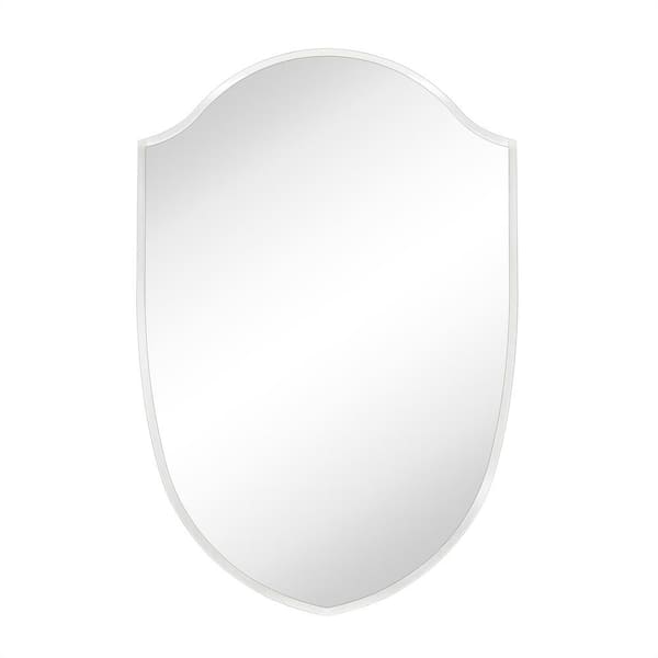 20 in. W x 30 in. H Irregular Arched Metal Framed Bathroom Wall Mirror in Polished Nickel
