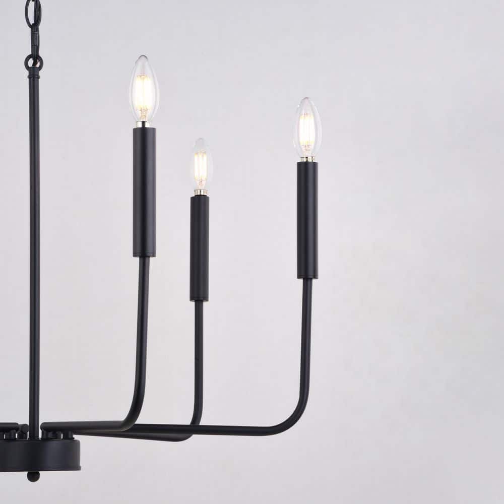 Belden 26" Black Metal 6-Light Candelabra Chandelier