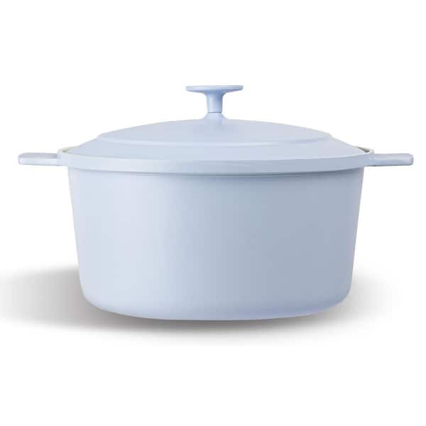 Gotham Steel 5 qt. Round Aluminum Ceramic Nonstick Dutch Oven in Blue