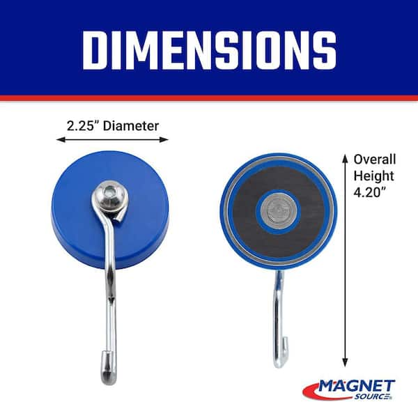 Master Magnet 25 lb. Pull Reversible Blue Magnetic Hook 96804