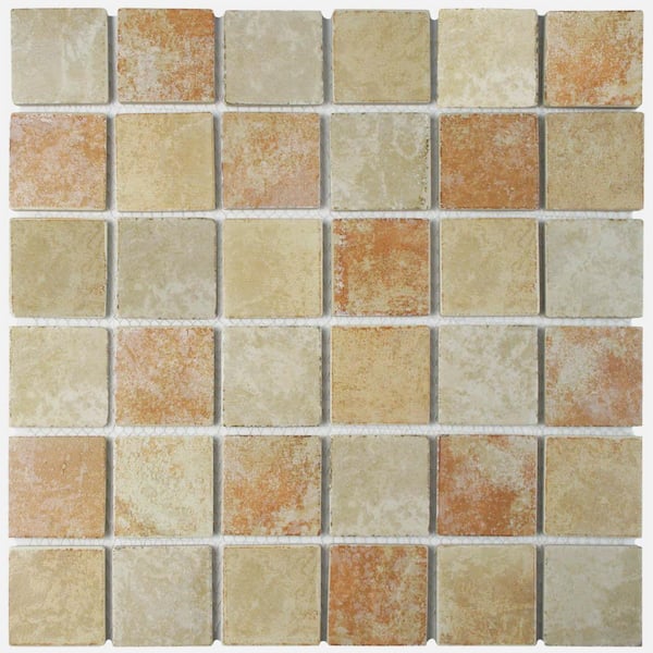 Merola Tile Colorado Quad Adobe 12-1/2 in. x 12-1/2 in. Porcelain Mosaic Tile (11.1 sq. ft./Case)