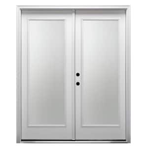 64 in. x 80 in. Right-Hand/Inswing Full Lite Clear Glass Primed Fiberglass Smooth Prehung Front Door on 6-9/16 in. Frame