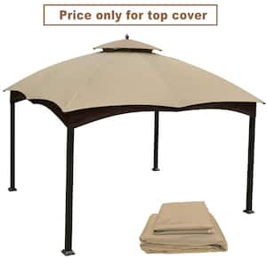 10 ft. X 12 ft. Beige Gazebo Replacement Canopy Top Gazebo Top Cover with Air Vent