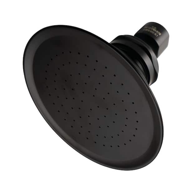 Kingston Brass Victorian 1-Spray Patterns 4.8 in. Wall Mount Rain Fixed Shower Head in Matte Black