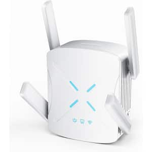 Dual Band Wi-Fi 6 Extender Signal Booster Longest Range Up to 12,000 sq.ft. with Ethernet Port for Home