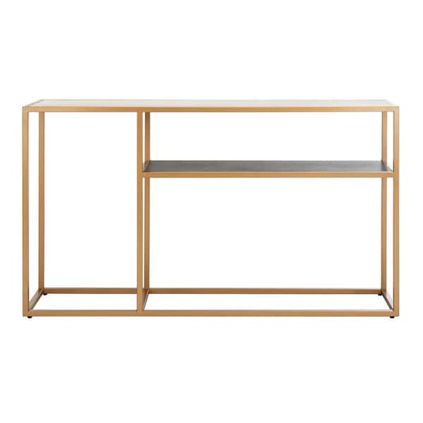 SAFAVIEH Octavia 54 in. Beige/Black/Gold Console Table