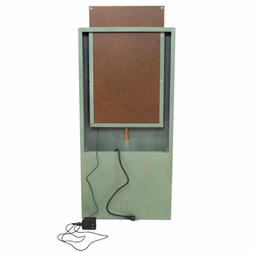 Patina Green Galvanized Steel Outdoor Water Fountain with LED Lights