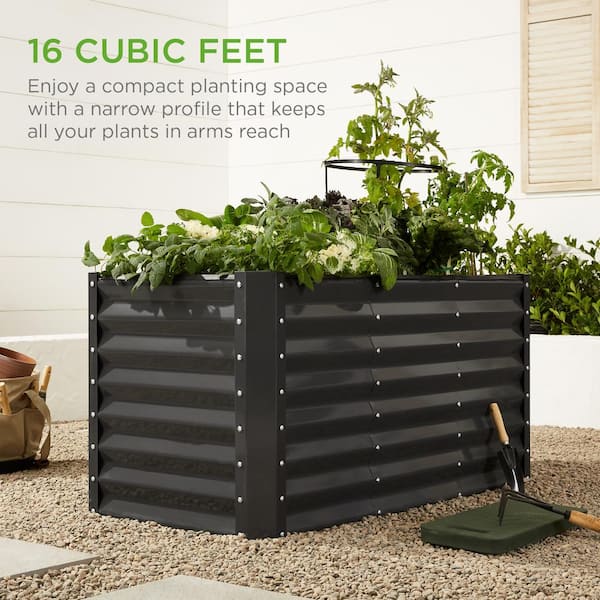 Wooden Four-Cube Self-Contained Raised Bed Garden Planter