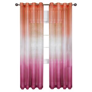 Rainbow Pink Polyester 52 in. W x 63 in. L Single Grommet Indoor Sheer Curtain (Single Panel)
