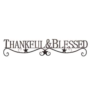 "Thankful and Blessed" Metal Cutout Sign