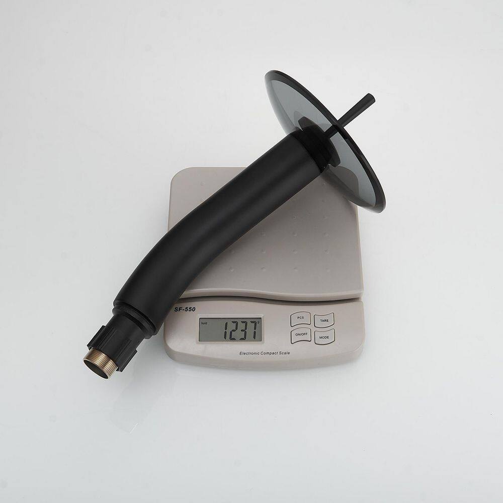 Matte Black Stainless Steel Waterfall Vessel Sink Faucet