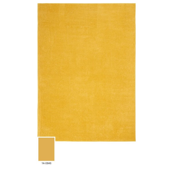 Essentials 6 ft. x 9 ft. Yellow Solid Contemporary Indoor/Outdoor Patio Area Rug