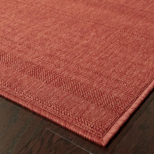 Red 2 ft. x 4 ft. Loomed Polypropylene Rectangle Indoor/Outdoor Area Rug