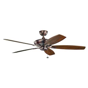 Canfield XL 60 in. Indoor Oil Brushed Bronze Downrod Mount Ceiling Fan with Pull Chain for Bedrooms or Living Rooms