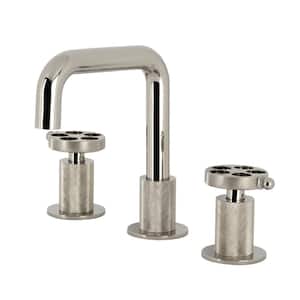 Wendell 8 in. Widespread Double Handle Bathroom Faucet in Polished Nickel