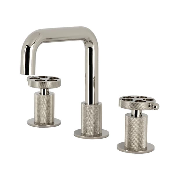 Kingston Brass Wendell 8 in. Widespread Double Handle Bathroom Faucet in Polished Nickel