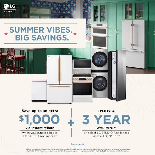 STUDIO 27 cu. ft. SMART Counter Depth, 3-Door, French Door Refrigerator with Water Dispenser and Ice