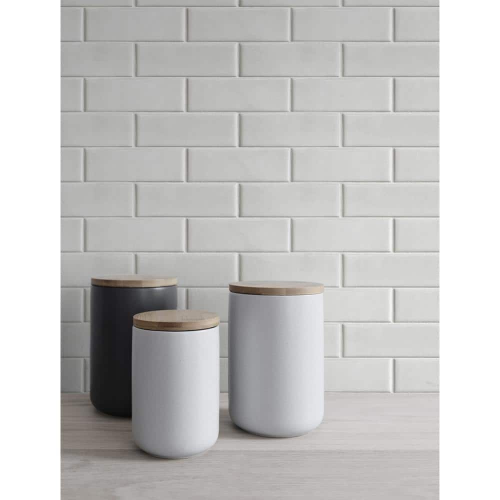 Self-Adhesive White Vinyl Subway Tile Wallpaper