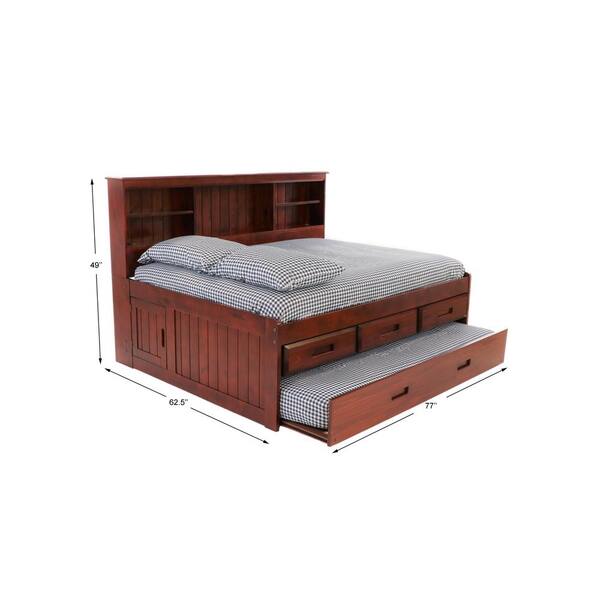 3 Drawers And Twin Size Trundle Bed, Bookcase Daybed With 3 Drawers And Trundle
