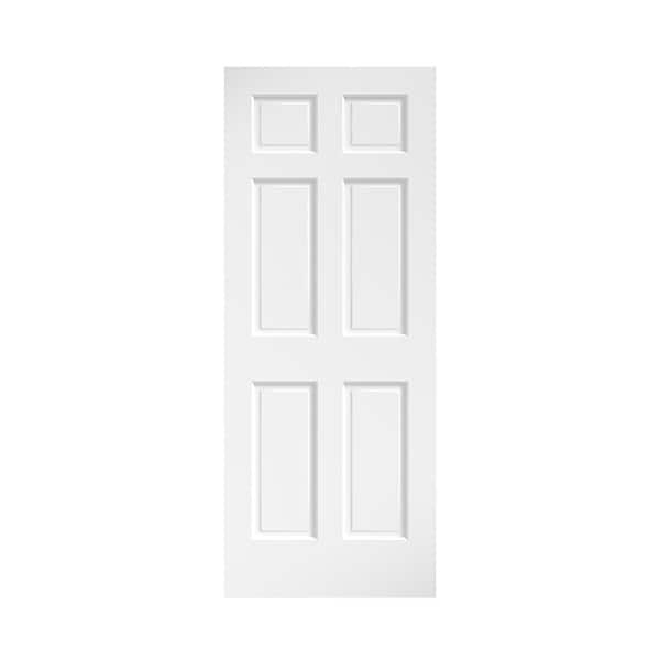 eightdoors 24 in. x 80 in. x 1-3/8 in. 6-Panel Solid Core White Primed Wood Interior Slab Door