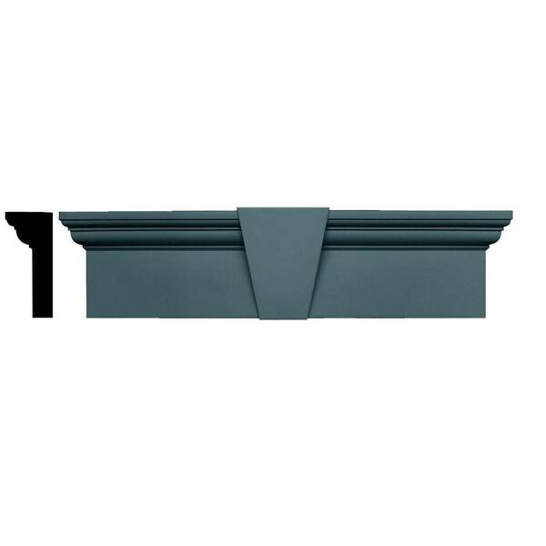 Builders Edge 3-3/4 in. x 9 in. x 37-5/8 in. Composite Flat Panel Window Header with Keystone in 004 Wedgewood Blue