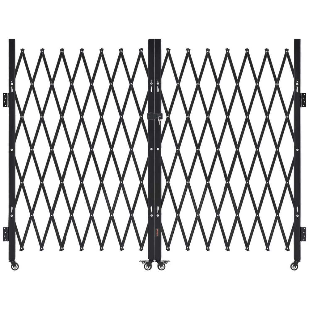Double Folding Security Gate Lockable Scissor Gate 360° Swivel Casters Retractable 145.67 x 63.19 in. Black Steel price history on PriceWatchPro