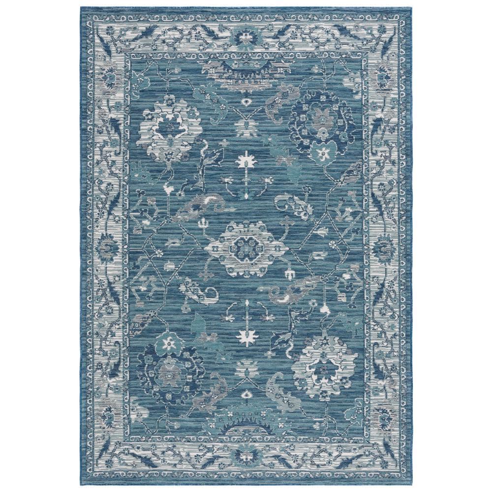 Safavieh 6'7" x 6'7" Grey and Blue Ivory Synthetic Square Area Rug