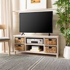 American Home 47 in. Vintage Gray Wood TV Stand Fits TVs Up to 45 in. with Cable Management