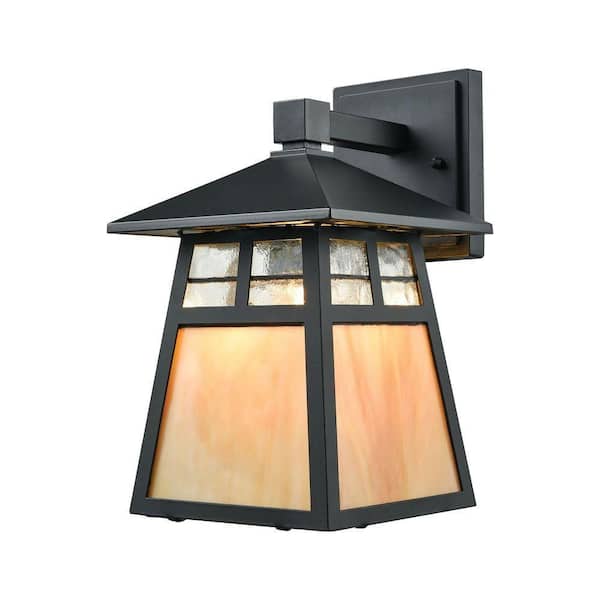 Titan Lighting Cottage 1-Light Matte Black LED Outdoor Wall Barn Light Sconce