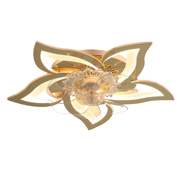 Unbranded 2.25 ft. LED Indoor Gold Ceiling Fan with Light and Remote Dimmable LED, 6-Gear Wind Speed Fan Light