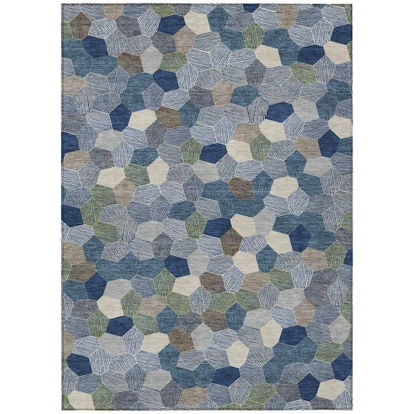 Chantille Machine Washable Indoor/Outdoor Abstract ACN2573 Navy 10 ft. x 14 ft. Area Rug