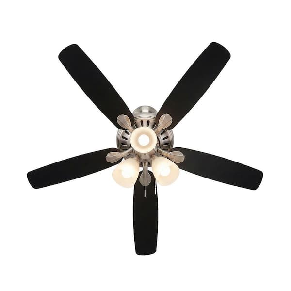 Rockport 52 in. Indoor LED Brushed Nickel Ceiling Fan with Light Kit, Downrod, Reversible Blades and Reversible Motor