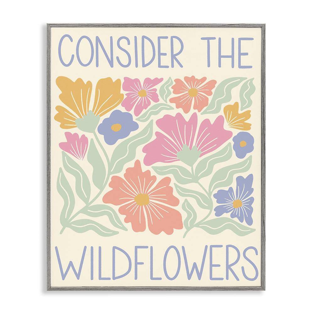 Consider The Wildflowers Phrase by Taylor Shannon Designs 1-Piece Gray Framed Nature Giclee Art Print 30 in. x 24 in. price history on PriceWatchPro