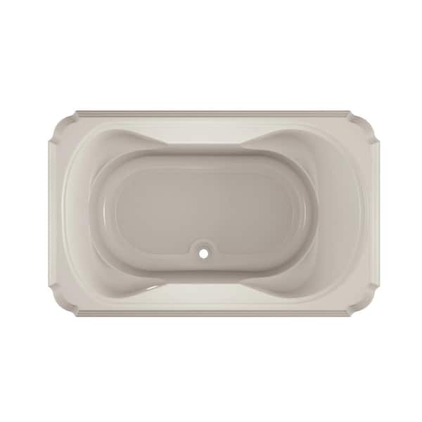 JACUZZI MARINEO 66 in. x 42 in. Rectangular Soaking Bathtub with Center Drain in Oyster