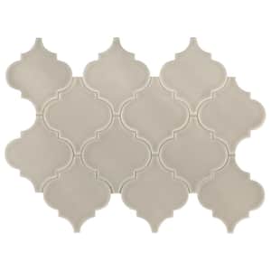Portico Pearl Arabesque 11 in. x 15 in. Glossy Ceramic Mesh-Mounted Mosaic Tile (11.7 sq. ft. / case)