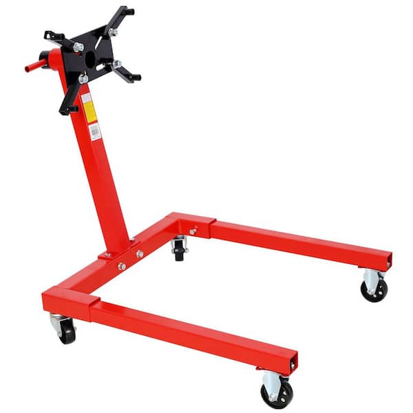 Rotating Engine Stand 1250 lbs. Load Steel Motor Hoist Dolly Hand Truck with 360° Adjustable Head 4-Caster