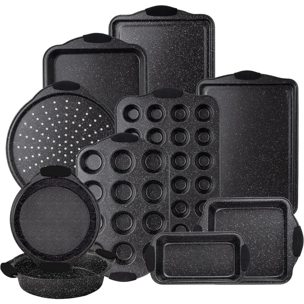10-Piece Nonstick Black Stackable Bakeware Set with PFOA, PFOS, PTFE Free N