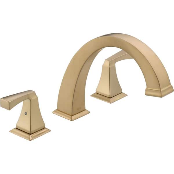 Dryden Gold 2-Handle Deck-Mount Roman Tub Faucet Trim Kit Only in Champagne Bronze (Valve Not Included)