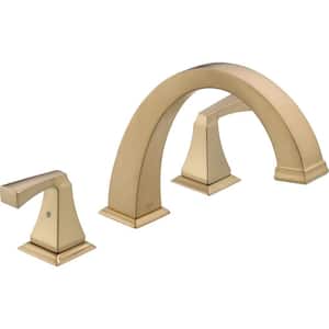 Dryden 2-Handle Deck-Mount Roman Tub Faucet Trim Kit Only in Champagne Bronze (Valve Not Included)