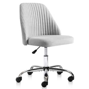 Gray Home Office Modern Twill Fabric Mid-Back Task Chair