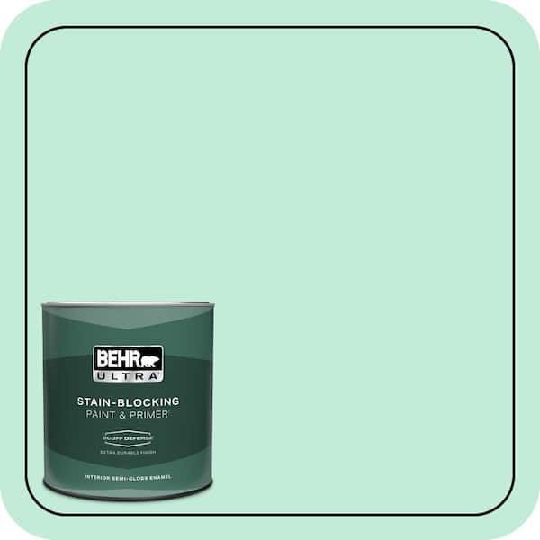 BEHR ULTRA 1 qt. #470A-2 Seafoam Pearl Extra Durable Semi-Gloss Enamel Interior Paint & Primer